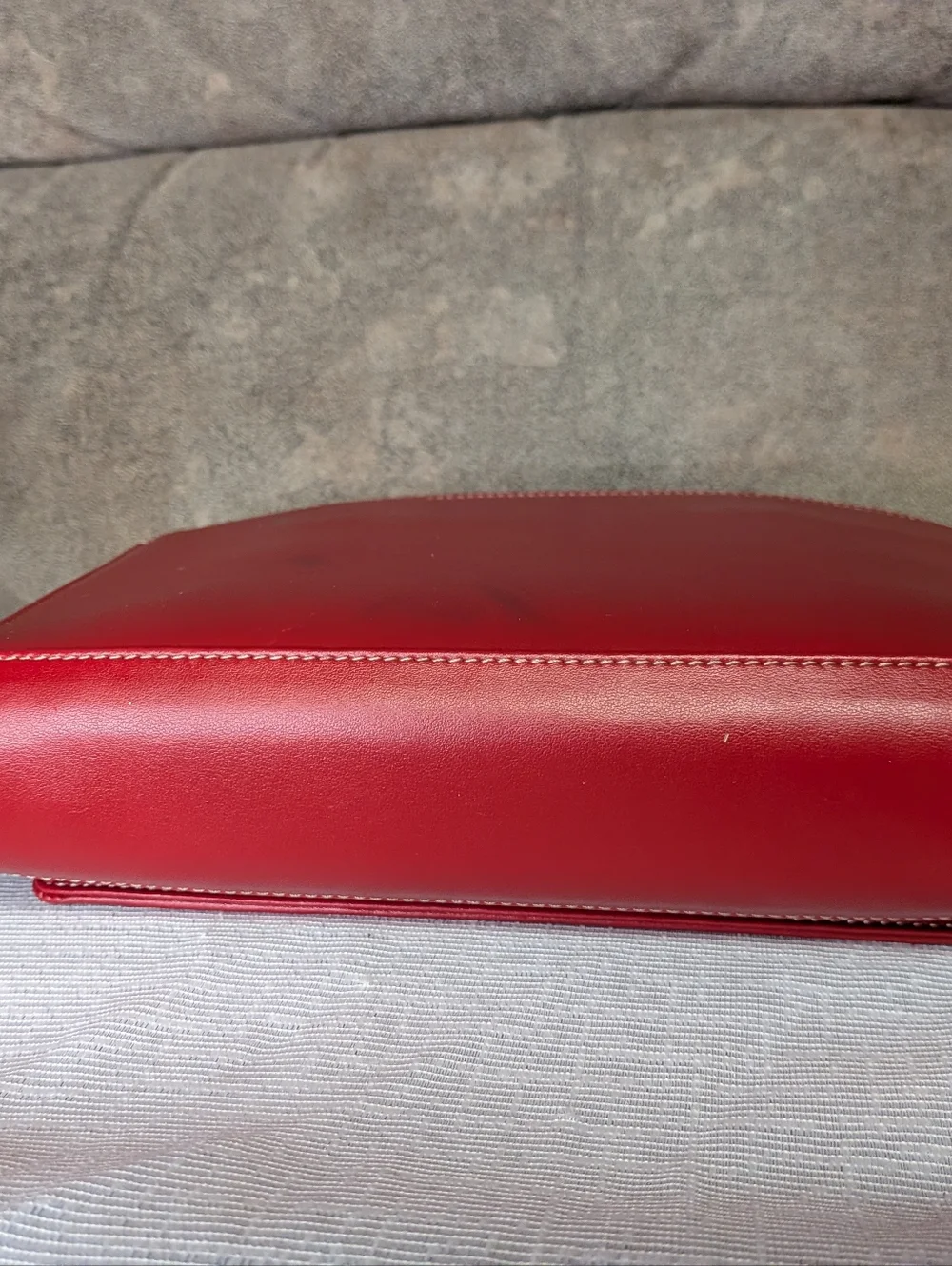 Day One FranklinCovey Red Leather Organizer Briefcase Portfolio Binder